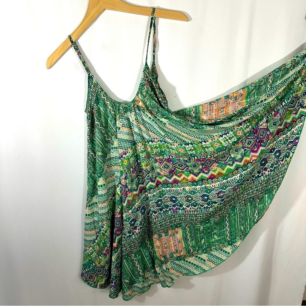 Spicy Girl Green Boho Geometric Print Mini Dress - Size Small